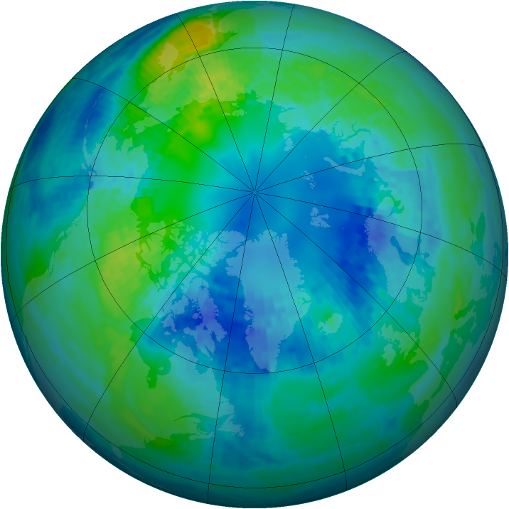 Arctic ozone map for 17 October 2004
